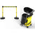 PLUS Cart Package with Tray, Yellow/Black Diagonal Stripe Banner