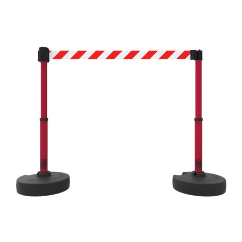 PLUS Barrier Set X2, Red/White Diagonal Stripe